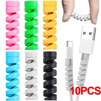 1/10 adet şarj kablosu Koruyucu Telefon Kablosu Tutucu Bağları Sarıcı Klip Fare USB şarj aleti Kablosu kablo düzenleyici Yönetimi