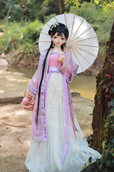 1/4 1/3 Ölçekli BJD Elbise Aksesuarları Çin Antik Kostüm Hanfu peri elbisesi BJD / SD MSD SD13 EID Büyük Kız Bebek B0314