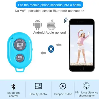 1 adet Bluetooth Uzaktan Kumanda Düğmesi Kablosuz Denetleyici Zamanlayıcı Kamera Sopa Deklanşör Telefonu Monopod Selfie ıos için