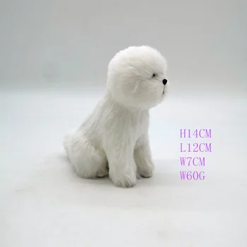 1 ADET Simülasyon Beyaz Sakal Köpek Ölçekli Model Mini Araba Süsler Minyatür Modeller dıy ev dekoru El Sanatları