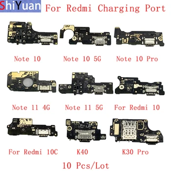 10 Adet / grup USB Şarj Portu Bağlayıcı Flex Kablo Xiaomi Poco M3 Pro Redmi 10 Not 11 5G Not 10 K40 K30 Pro