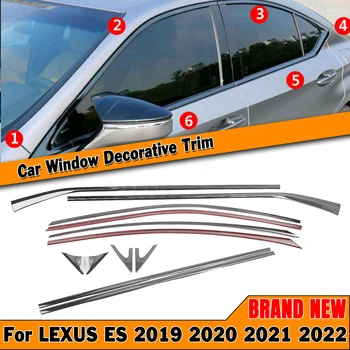 12 adet Araba Dış Pencere Şerit Trim Dekoratif Lexus ES 2019-2022 İçin Titanyum Siyah Sızdırmazlık Cam Mühür Su Kapağı kalkan