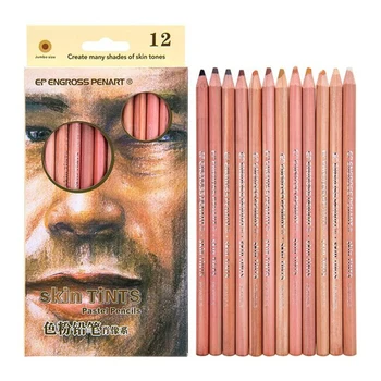 12 adet / takım Ahşap Yumuşak Pastel Kalemler Öğrenciler Kırtasiye Yaratıcı Renkli Kalemler Profesyonel Çizim Kalemleri Okul Sanat Kaynağı