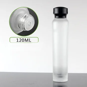 120 ml buzlu cam şişe siyah kapak plastik tıpa serum / losyon / emülsiyon / vakıf kurtarma cilt bakımı kozmetik ambalaj