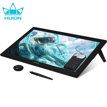 140 % sRGB 23.8 İnç Grafik Tablet HUION Kamvas Pro 24 4K Ekran Tam Lamine Çizim Monitör Mini kablosuz klavye Hediye için