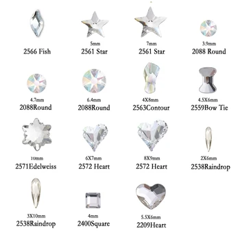 20 adet Tırnak Takılar Kristal Elmas Temizle Pixie Strass Cam Rhinestones 3D Çivi Sanat Süslemeleri Takı Malzemeleri