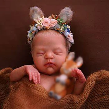 20 inç Boyasız Yeniden Doğmuş Bebek Kiti Remi-Ashton Tatlı Uyku Bebek Kız Yumuşak Gerçek Dokunmatik Boyasız Bitmemiş DIY Bebek Parçaları