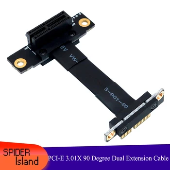 2019 PCI-E 3.01 X çift 90 Derece Uzatma Kablosu Ses Kartı Ağ Kartı Veri Aktarım Fonksiyonu PCIE Kablosu