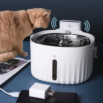 2L Pil Kumandalı Kedi su çeşmesi Kablosuz Hareket Sensörü Otomatik Kedi su sebili Filtresi Kedi Tiryakisi Kedi Aksesuarları