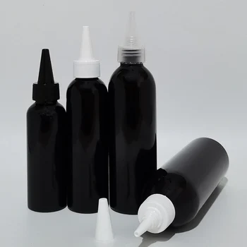 30 adet 100ml 150ml 200ml 250ml Boş Siyah Losyon Plastik Şişeler Büküm Üst Kapağı, şampuan Sıvı sabun Kozmetik ambalaj