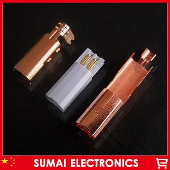 5 adet / grup 3U high end altın kaplama B tipi USB erkek tak DIY kare tel yapıştırma