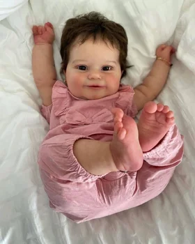 50/60CM İki Boyutlu Versiyonu Bebe Reborn Bebekler Popüler Maddie Kız Bebek Köklü Saç Yumuşak Sarılın Vücut Yüksek Boya Görünür Venis