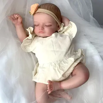 50 cm Rosalie Reborn Bebekler Gerçekçi Gerçek Görünümlü Uyku Yenidoğan Reborn Bebek Kız Bebek El-Çizim Saç çocuk oyuncakları Hediyeler
