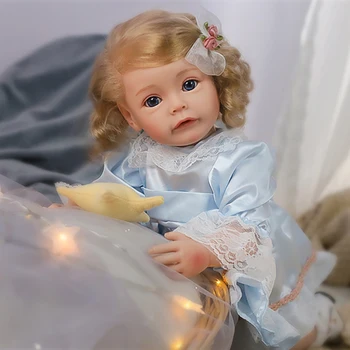 50CM Reborn Yürümeye Başlayan Kız Prenses Sue-Sue Tam vücut Vinil 3D Boyama Görünür Venis Cilt Gerçek Hayat Bebe Reborn Bebekler sarı saç