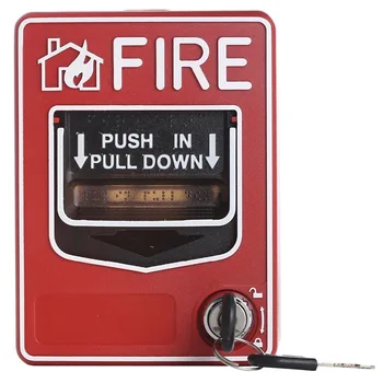 9-28VDC Geleneksel Manuel Çağrı Noktası Yangın Sıfırlama Push In Pull Down Acil Durum Alarm İstasyonu düğmesi anahtarı