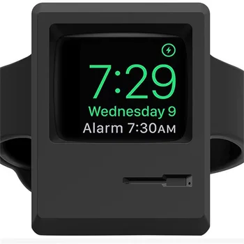 Apple Watch için 7 6 5 4 iWatch İçin 3 2 1 Silikon Standı şarj standı Tutucu Bilgisayar Desen Komidin Kaleci Braketi Tabanı