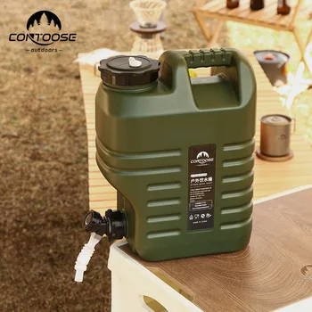 Açık su kovası PE Kare Kamp içme Kovası Taşınabilir Araba Gıda Sınıfı Piknik 12L Su Depolama Kovası Musluk