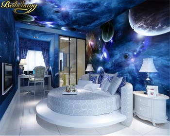 beibehang 3d duvar resimleri Yıldız Gezegen Evren Uzay gezegen 3D duvar fotoğraf duvar kağıdı duvar kağıtları ev dekor oturma odası yatak odası için