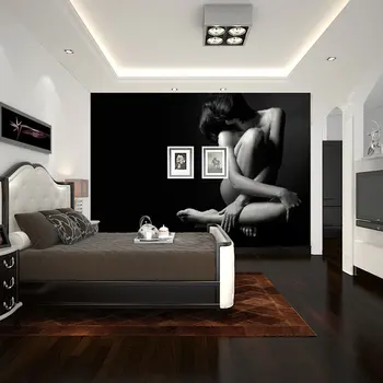 beibehang vücut fotoğraf sanat tasarım desenleri siyah beyaz modern duvar çıkartmaları sanat yatak odası papel de parede 3d duvar kağıdı sanat mural
