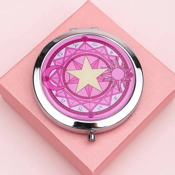 Card Captor Sakura Anime Cosplay Sihirli Küçük Ayna Karikatür Sevimli Taşınabilir Mini Flip makyaj aynası Prop