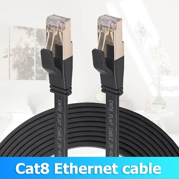 Cat8 Ethernet Kablosu SFTP 40Gbps Süper Hızlı Cat 8 RJ45 Ağ Kablosu LAN Yama Kablosu RJ45 Konektörü Yönlendirici Modem PC Ethernet