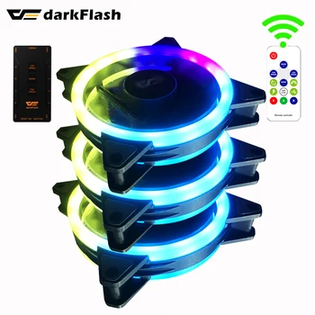 Darkflash DR12 PRO 3pın5v aura sync pc bilgisayar kasa fanı RGB Ayarlamak LED 120mm Çift halo argb Soğutucu Soğutma dilsiz 12cm Fanlar