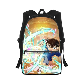 Dedektif Conan Anime Erkek Kadın Sırt Çantası 3D Baskı Moda Öğrenci okul çantası Laptop Sırt Çantası Çocuklar Seyahat Omuz çantası