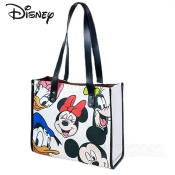 Disney Mickey Orijinal Yeni kadın Çantası Karikatür Moda kadın askılı omuz çantası Lüks Marka Tote Çanta Büyük Kapasiteli Yüksek Kaliteli