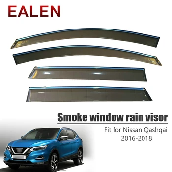 EALEN Nissan Qashqai 2016 Için 2017 2018 Stil ABS Havalandırma Güneş Deflector Guard Aksesuarları 4 Adet / 1 Takım Duman Pencere Yağmur Visor