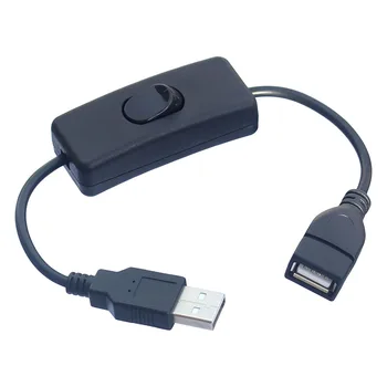erkek kadın USB kablosu ile güç kontrol anahtarı geçiş USB lamba USB fan LED ışık şerit güç hattı 3A akım