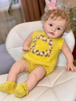 FBBD 24 inç Büyük Yürümeye Başlayan Boyutu Zaten Boyalı Bitmiş Yeniden Doğmuş Kız Bebek Dava-dava 3D Cilt Görünür Damarlar noel hediyesi Kızlar için