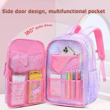Ilköğretim okul sırt çantası Sevimli Renkli Çanta Kızlar için Prenses Okul Çantaları Su Geçirmez Çocuk Gökkuşağı Serisi Okul Çantaları mochila