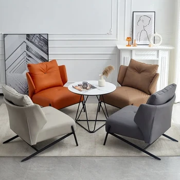 İskandinav Mobil Oturma Odası Sandalyeleri Relax Makyaj Modern Rahat Deri Kapalı büro sandalyeleri Lüks Sillon Bireysel Ev Mobilyaları