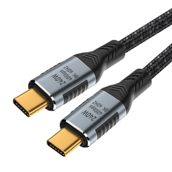 Jimier Thunderbolt3 / 4 USB C'den C'ye Kablo USB4 240W 40Gbps USB 3.1 100W 8K@60Hz 5K Şarj Kablosu 0.2 M