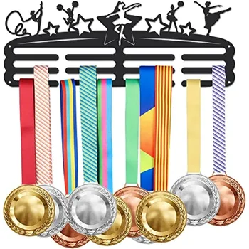 Jimnastik Madalya Askı Ekran Bale Dans Spor Madalya vitrin rafı 60 + Madalya Duvara Monte Şerit Ekran Tutucu Raf Demir