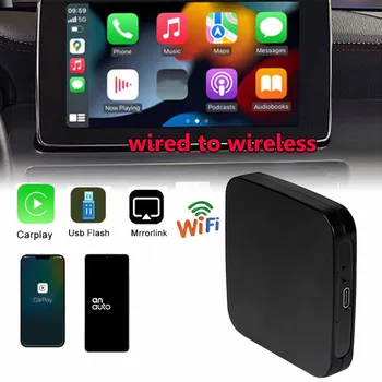 Kablosuz Carplay Aı Kutusu Android Otomatik WiFi adaptörü Tesla Modeli 3 / Y/S / X OTA Çevrimiçi Yükseltme Bölünmüş Ekran Bluetooth