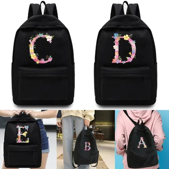 Kadın Omuz okul çantası Tuval Moda Sırt Çantaları Rahat Sırt Çantası Tasarımcı Laptop Sırt Çantası Pembe Mektup Baskı Unisex Spor Çantaları