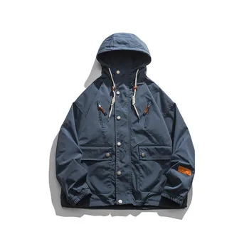 Kapşonlu Ceket Çok Cepler Japon Takım Üstleri Erkekler Kadınlar Açık Tırmanma Savaş Eğitimi Avcılık Kamp Moda Ceket