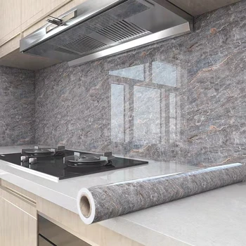 Katı Vinil Duvar Kağıdı Mermer Duvar Kağıdı Su Geçirmez Kendinden yapışkanlı Dolap mutfak mobilyası duvar kağıdı Oturma Odası Dekorasyon PVC