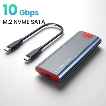 M2 SSD Durumda Muhafaza NVMe USB TİP-C 10Gb PCIe SSD Kutusu M. 2 NVMe NGFF M. 2 SATA SSD Disk Aracı Ücretsiz M. 2 SSD Durumda Çift Protokolü