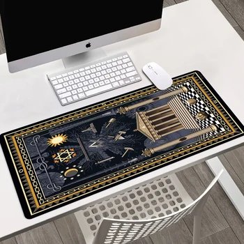 Masonik İlluminati Sanat HD Baskı XXL Mouse Pad Büyük Oyun Aksesuarları Yeni Büyük Bilgisayar Kilidi Kenar kaymaz klavye matı