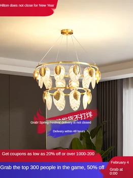 Modern bakır ışık lüks oturma odası avize lüks ve kişiselleştirilmiş High-End dekoratif lamba avize merdiven lambası
