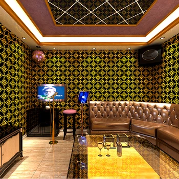 Modern Su Geçirmez 3D Duvar Kağıtları KTV Odası Altın Folyo Yansıtıcı Duvar Kağıdı Rulo Bar Dükkanı için Top Duvarlar Arka Plan Duvar