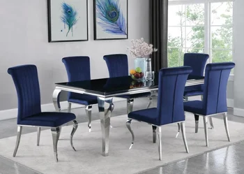 Modern Yeni Tasarım mobilya Yüksek geri uzun boylu modern klasik lüks tasarım metal paslanmaz çelik yemek sandalyesi