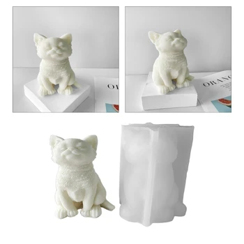 Mum Yapımı için 3D Kedi Mum Silikon Kalıp, Mum Reçine Kalıp