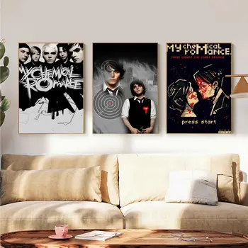 My Chemical Romance Whitepaper Poster HD Kalite Duvar Sanatı Retro Posterler Ev İçin Vintage Dekoratif Boyama