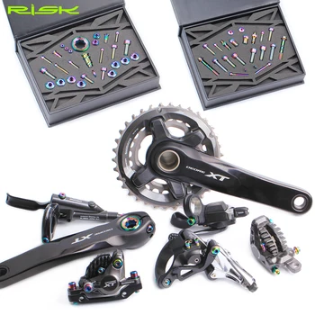 RISK Dağ Bisikleti Vites / Fren Titanyum Cıvata Seti SHİMANO M7000 M8000 SLX Hidrolik disk fren Shifter Attırıcı Vidalar