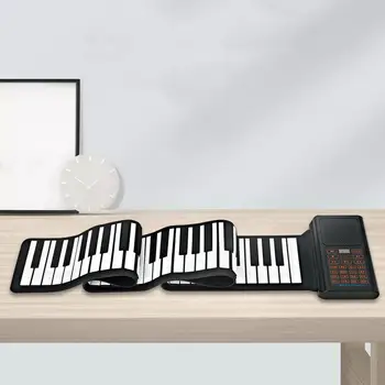 Roll up 88 Tuşları Piyano 128 Ritimleri Seyahat Piyano Taşınabilir Şarj Edilebilir Piyano Silikon 88 Tuşları Roll up Piyano Ev Çocuklar için