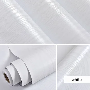 Saf Beyaz Kağıtlar Vinil Duvar Kağıtları Ahşap Kabuğu ve Sopa Kendinden Yapışkanlı Kağıt Dekoratif Dolaplar İçin Kağıt Mobilya duvar çıkartmaları