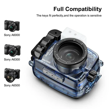Seafrogs Tüplü Dalış Kamera Kılıfı Sony A6000 A6300 A6500 Sualtı fotoğraf ekipmanı su Geçirmez kamera muhafazası
